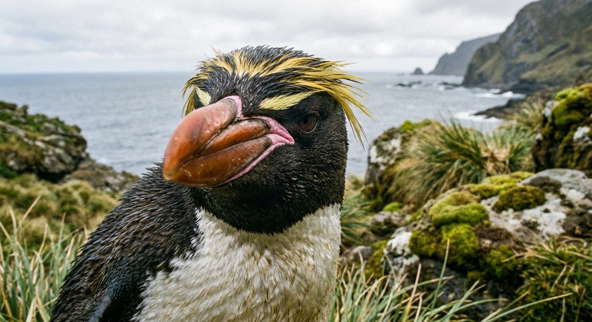 Snares-Dickschnabelpinguin Nahaufnahme