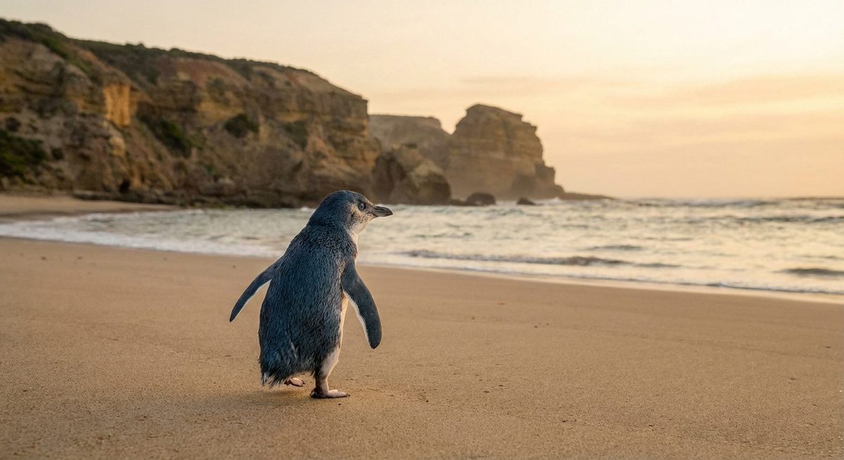 Weissflügelpinguin auf der Banks-Halbinsel
